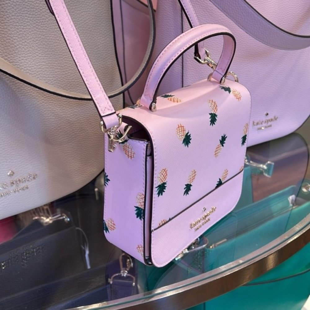 Kate Spade Staci Square Pineapple Crossbody Pink Multi - Picture 5 of 16